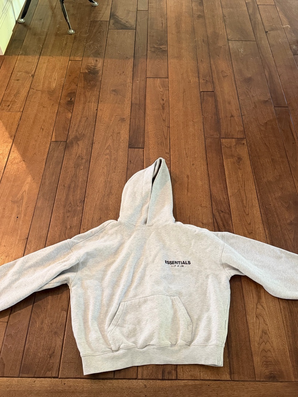 Essentials Light Gray Hoodie with Front Logo